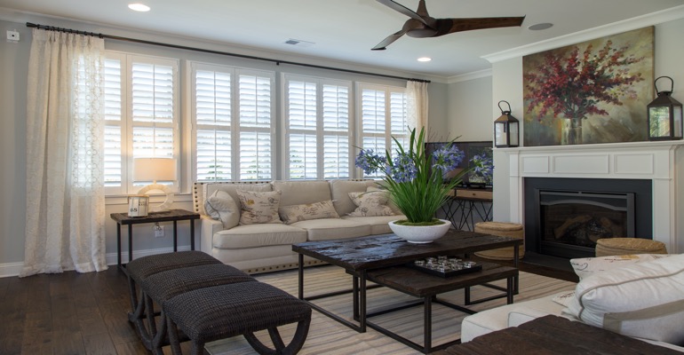 Interior Shutters in Raleigh Living Room
